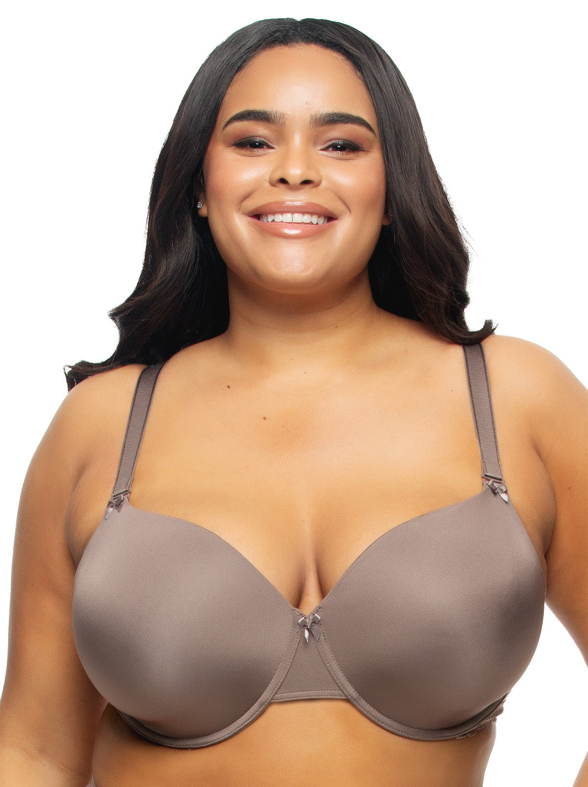 Felina Gorgeous Cushion Comfort T-Shirt Bra with Multi-Way Straps - Mink