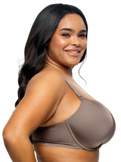 Felina Gorgeous Cushion Comfort T-Shirt Bra with Multi-Way Straps - Mink