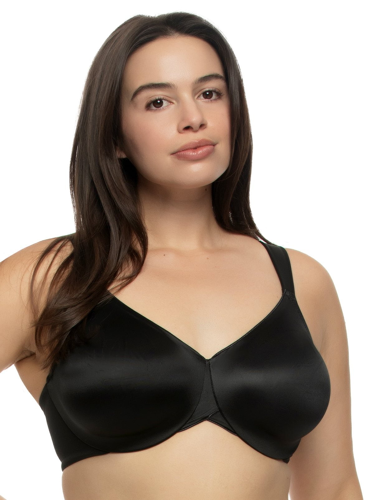 Felina Stellar Smooth Satin Unlined Underwire Bra - Black