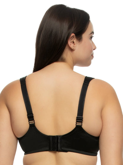 Felina Stellar Smooth Satin Unlined Underwire Bra - Black