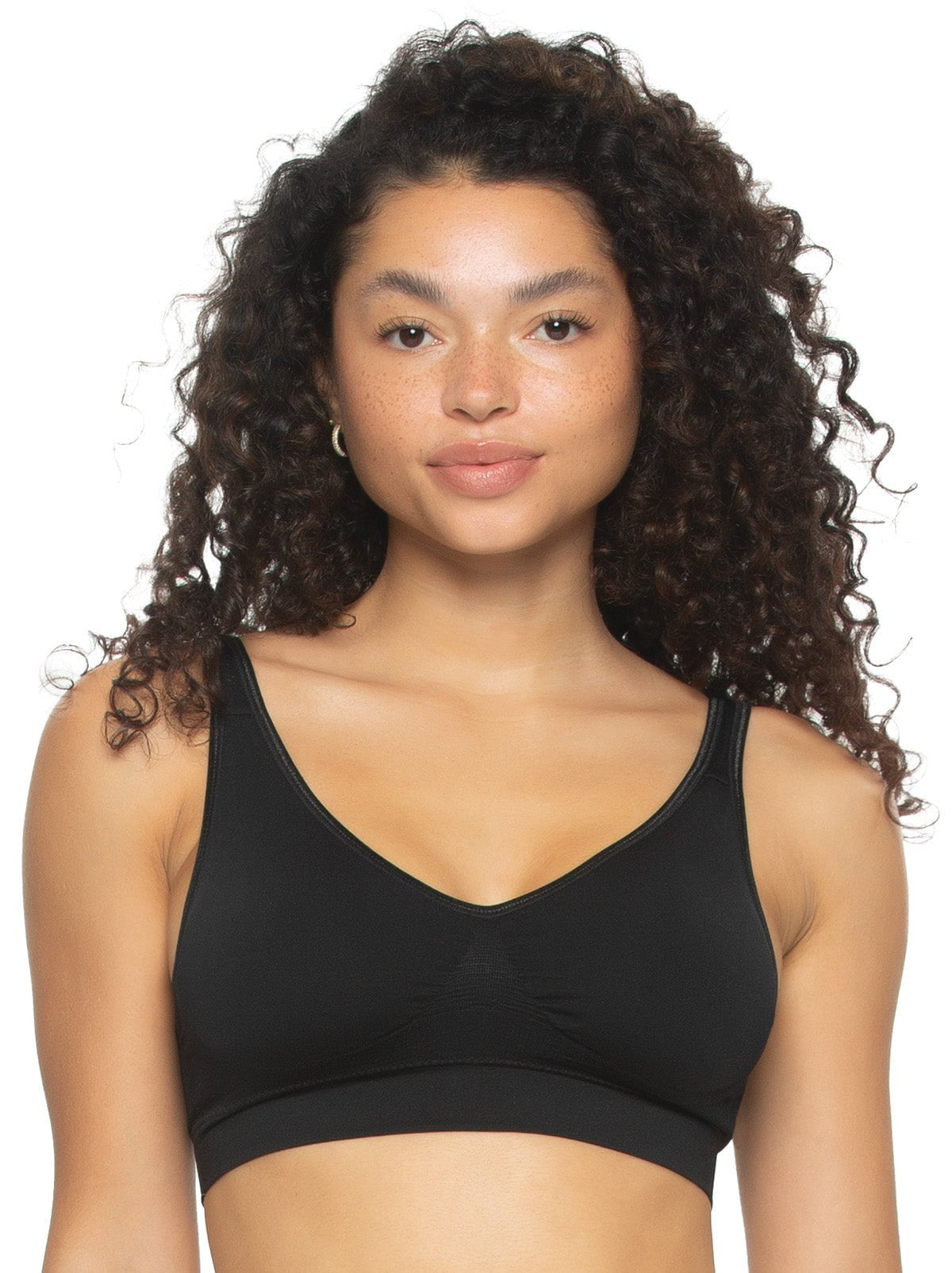Felina Seamless Light Support Bra 2-Pack - Black Warm Nude