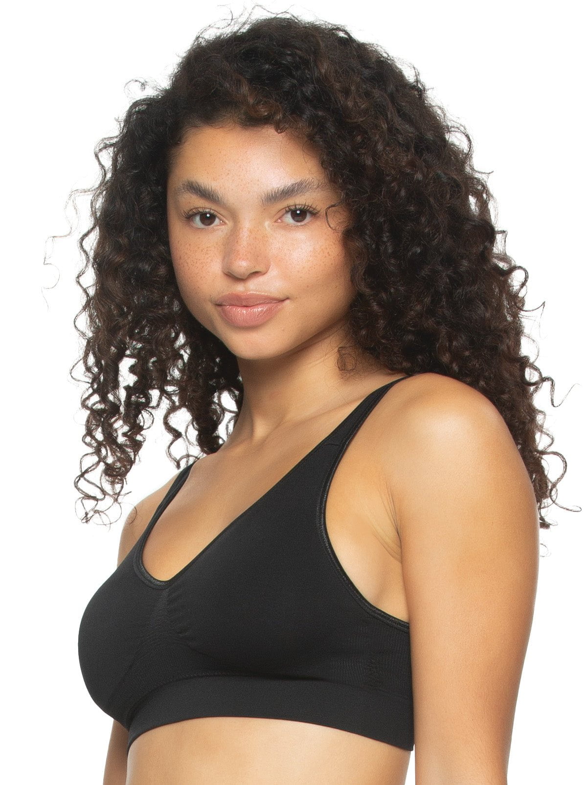 Felina Seamless Light Support Bra 2-Pack - Black Warm Nude