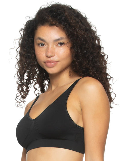 Felina Seamless Light Support Bra 2-Pack - Black Warm Nude