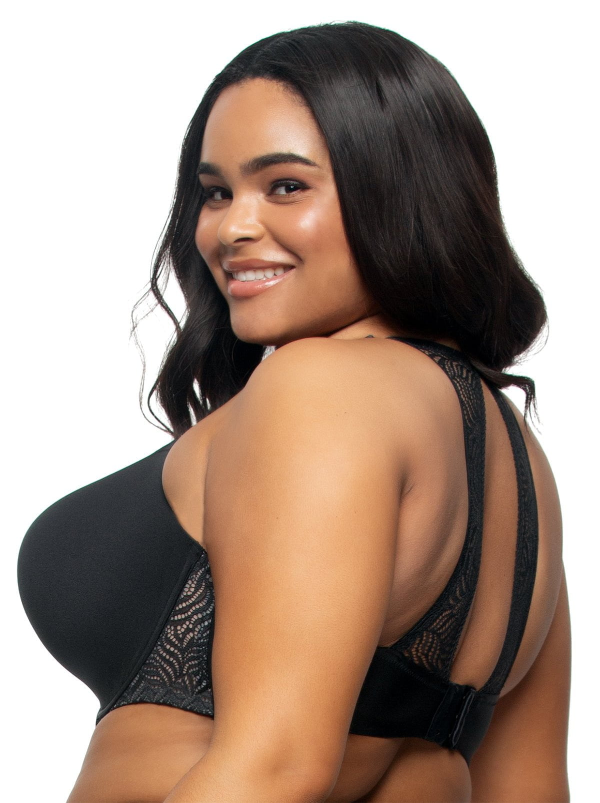 Felina Carolina Seamless Plunge Racerback Bra - Black