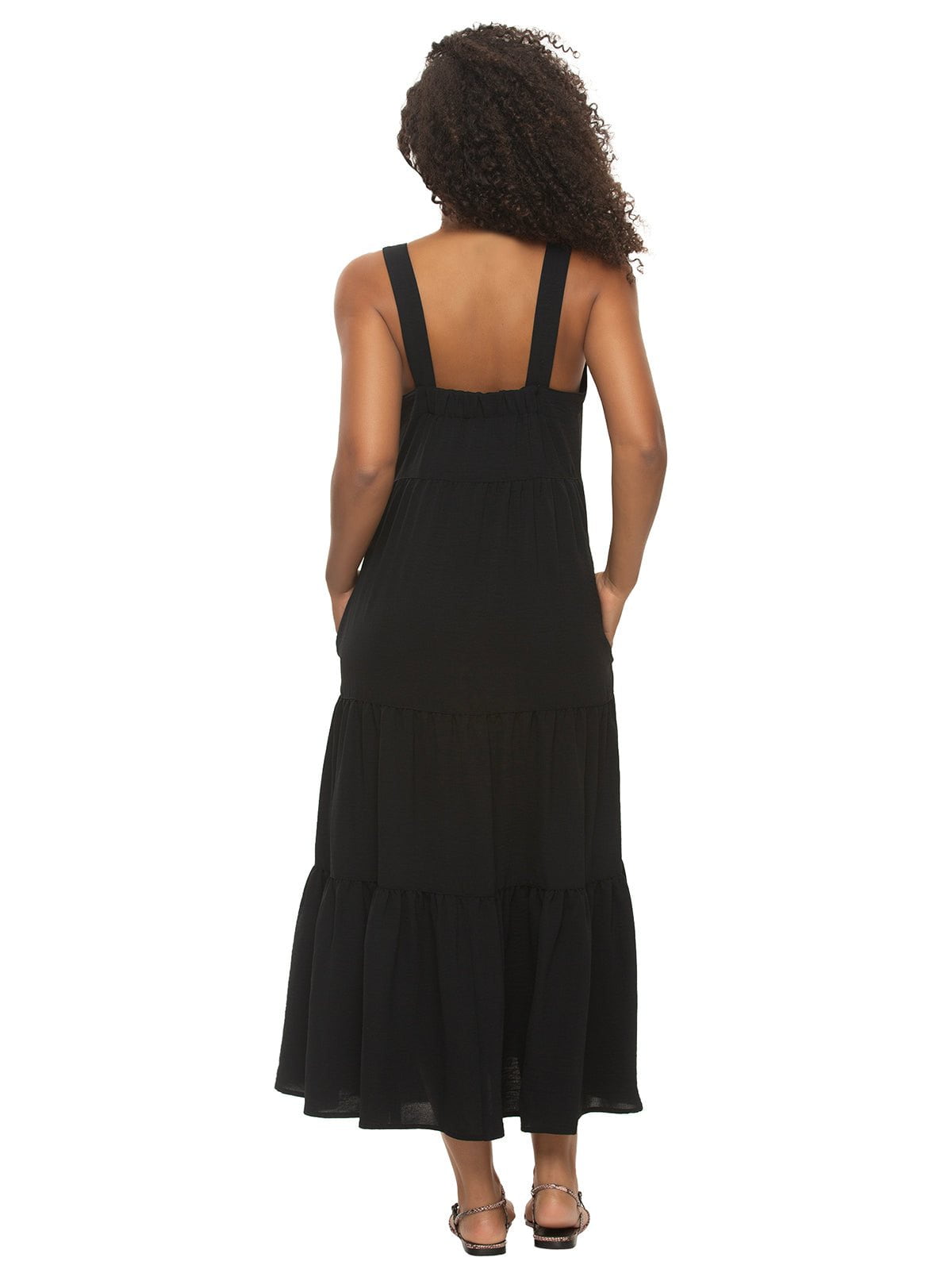 Felina Cruise Tiered Maxi Sundress - Black