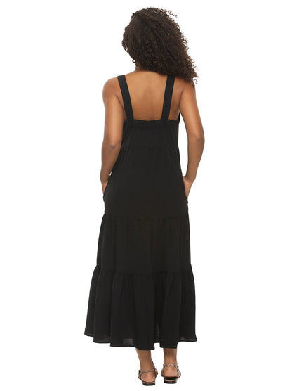 Felina Cruise Tiered Maxi Sundress - Black