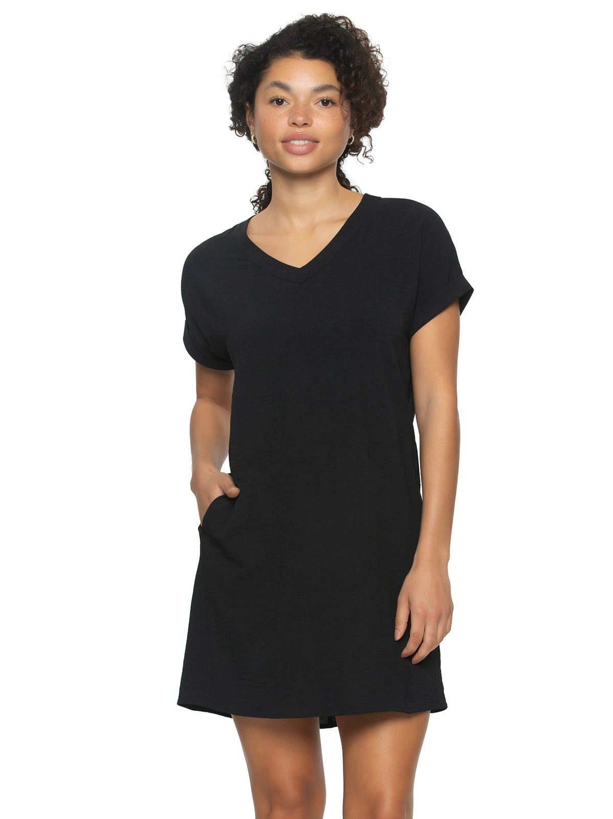 Felina Cruise Short Sleeve Pocket Dress - Black