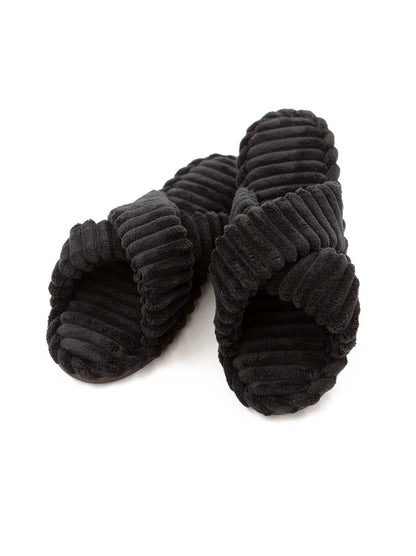 Felina Terry Rib Slippers - Black