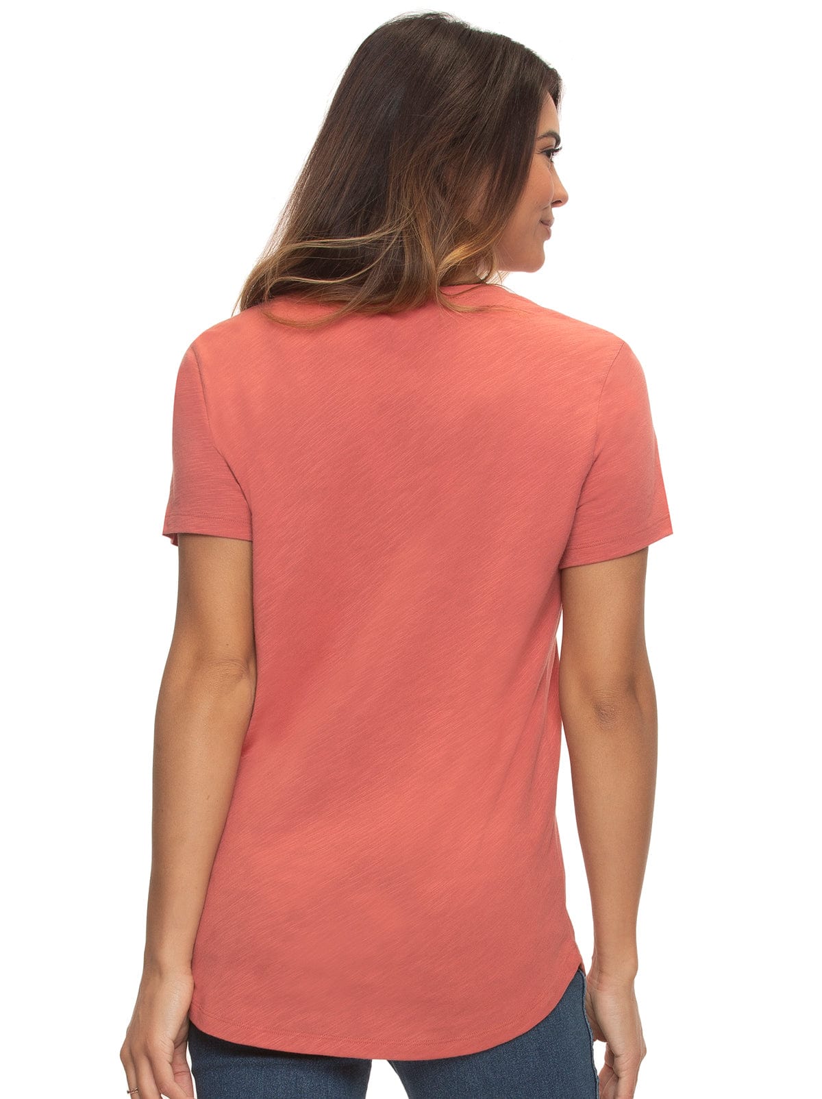 Felina Slub Jersey Crew Neck T-Shirt - Dusty Cedar