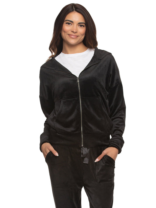 Felina Opulence Plush Velour Set - Black