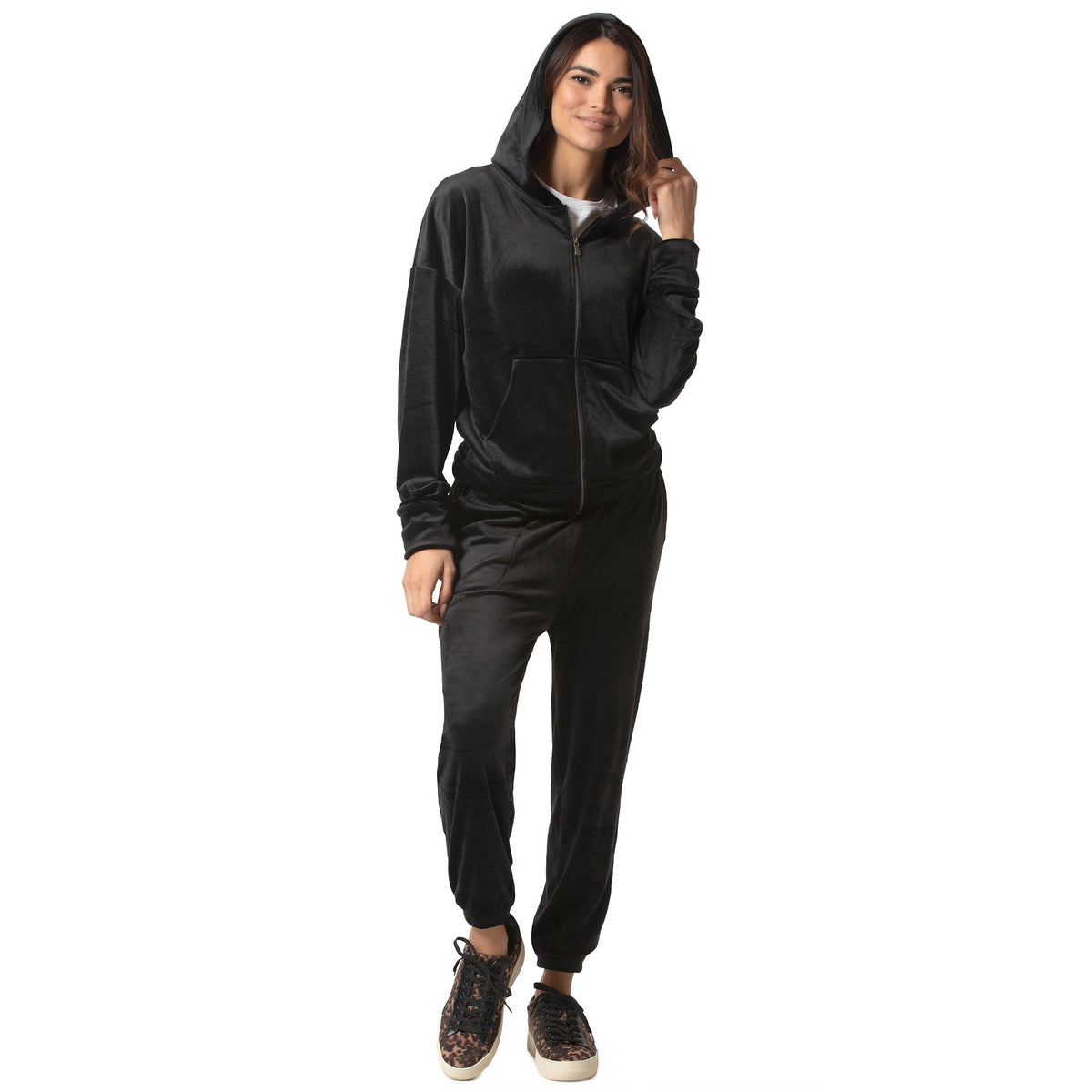 Felina Opulence Plush Velour Set - Black