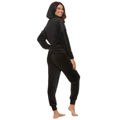 Felina Opulence Plush Velour Set - Black