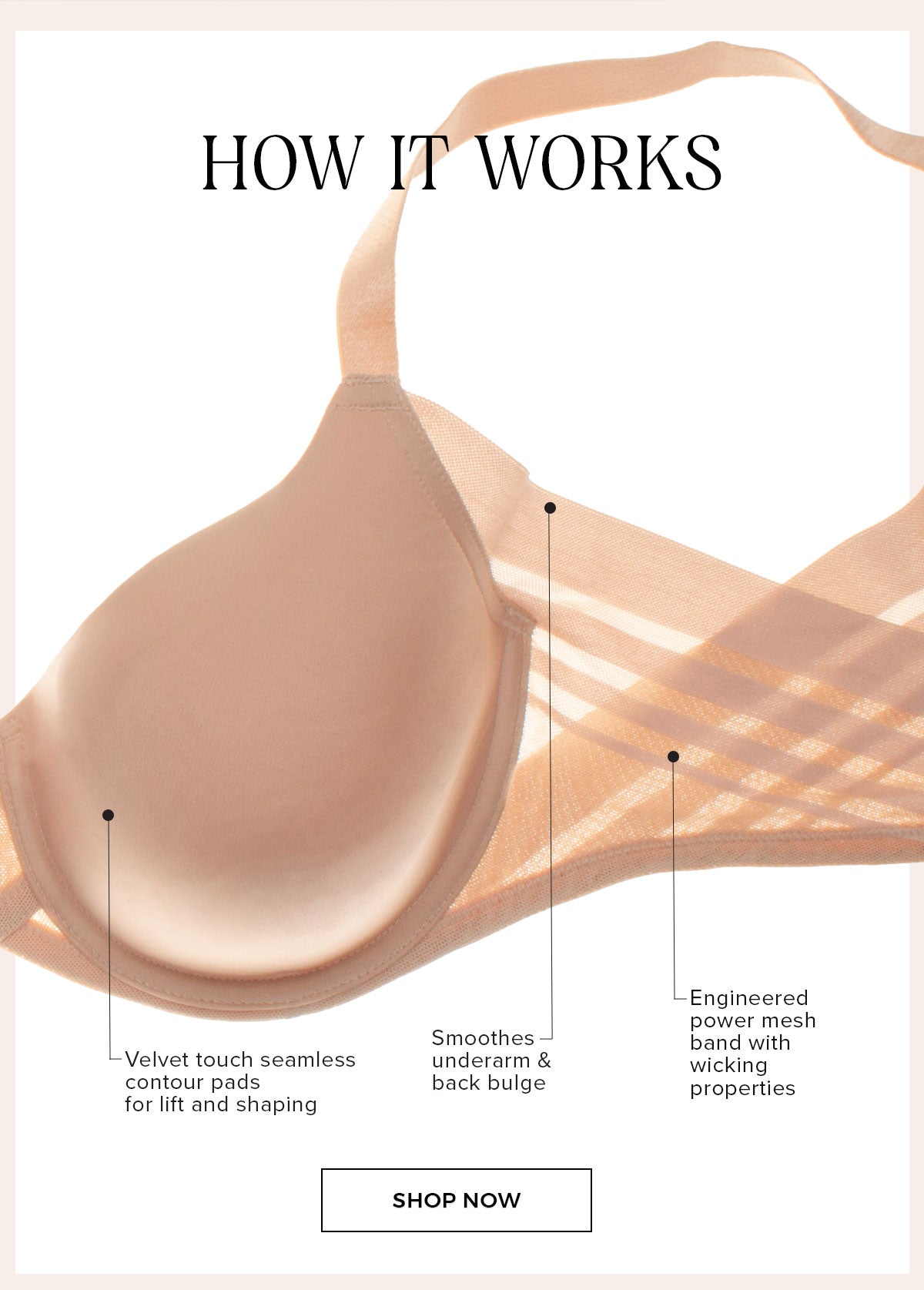 Felina Marvelous Side Smoothing T-Shirt Bra - Warm Neutral