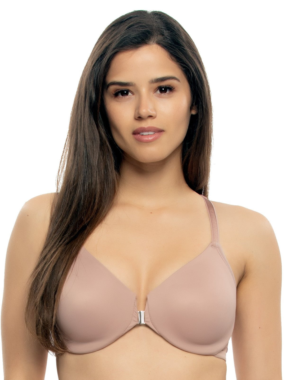 Felina Tempting Unlined Front Close Minimizer Bra - Rose Tan