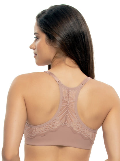 Felina Tempting Unlined Front Close Minimizer Bra - Rose Tan