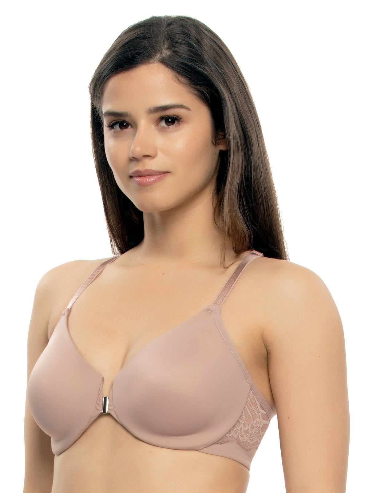 Felina Tempting Unlined Front Close Minimizer Bra - Rose Tan