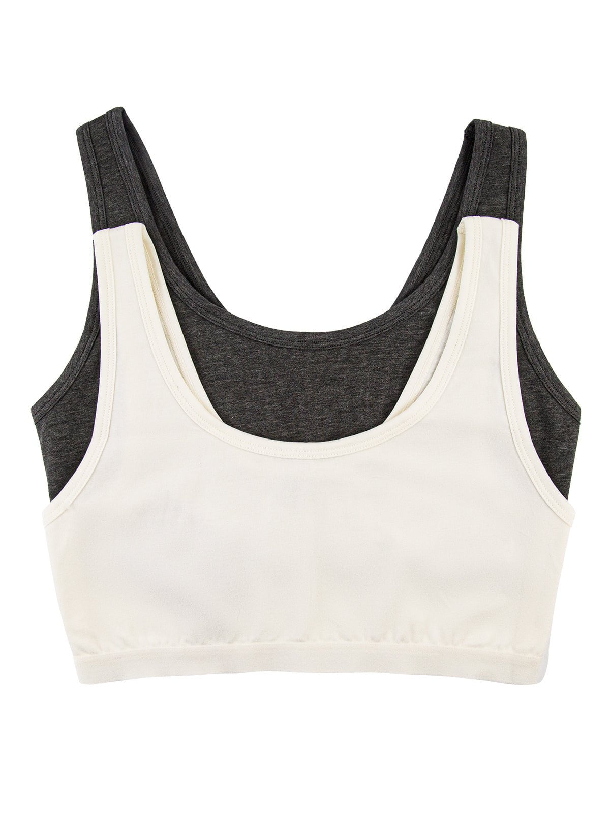 Felina Organic Cotton Stretch Bralette 2-Pack - Cloud Slate