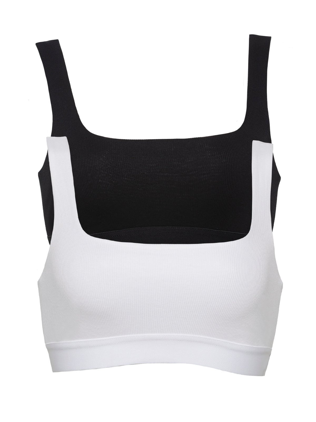 Felina Ribbed Bralette 2-Pack - Tuxedo