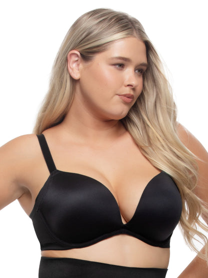 Felina Moxie Seamless Side Smoothing Push Up Bra - Black