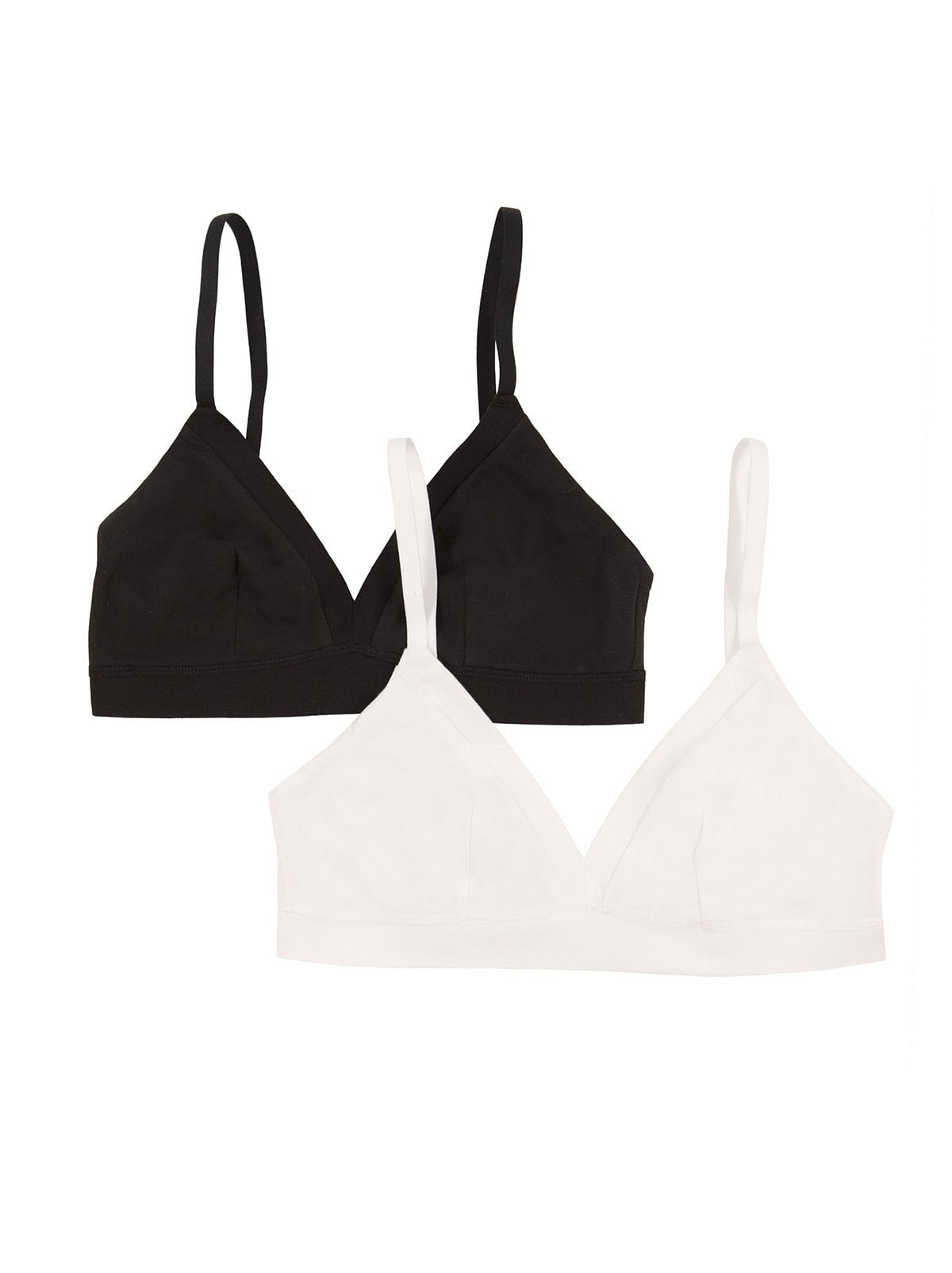 Felina Pima Cotton Stretch Wireless Bra 2-Pack - Tuxedo