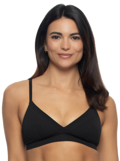Felina Pima Cotton Stretch Wireless Bra 2-Pack - Tuxedo