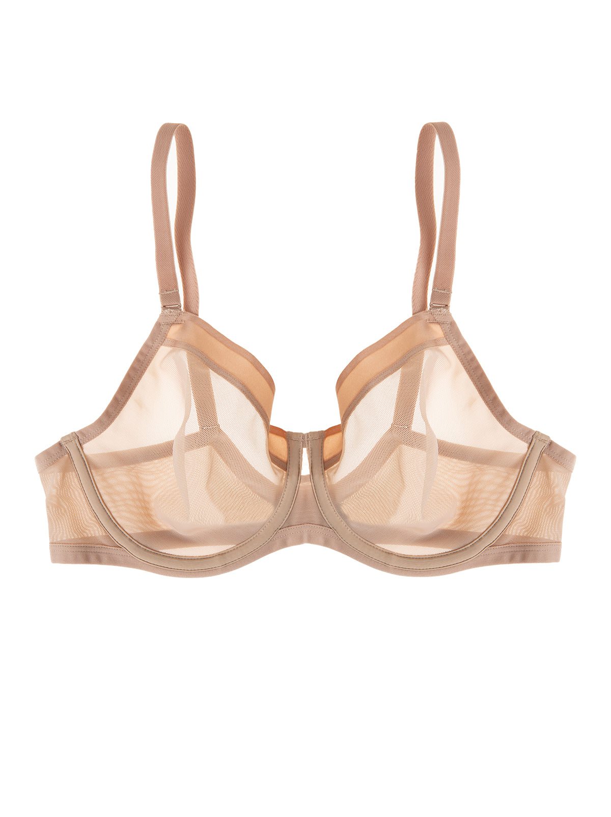 Felina Ethereal Sheer Mesh Unlined Underwire Bra - Dune