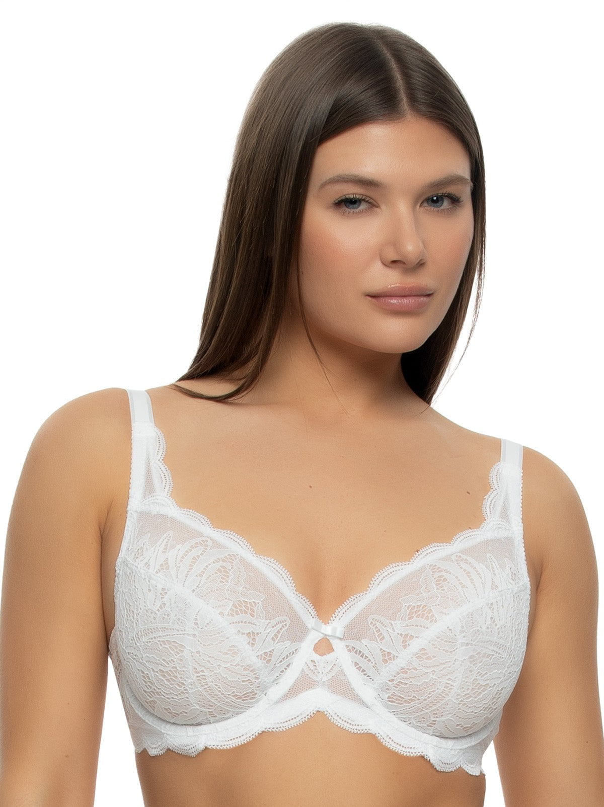 Felina Peridot Unlined Lace Bra - White