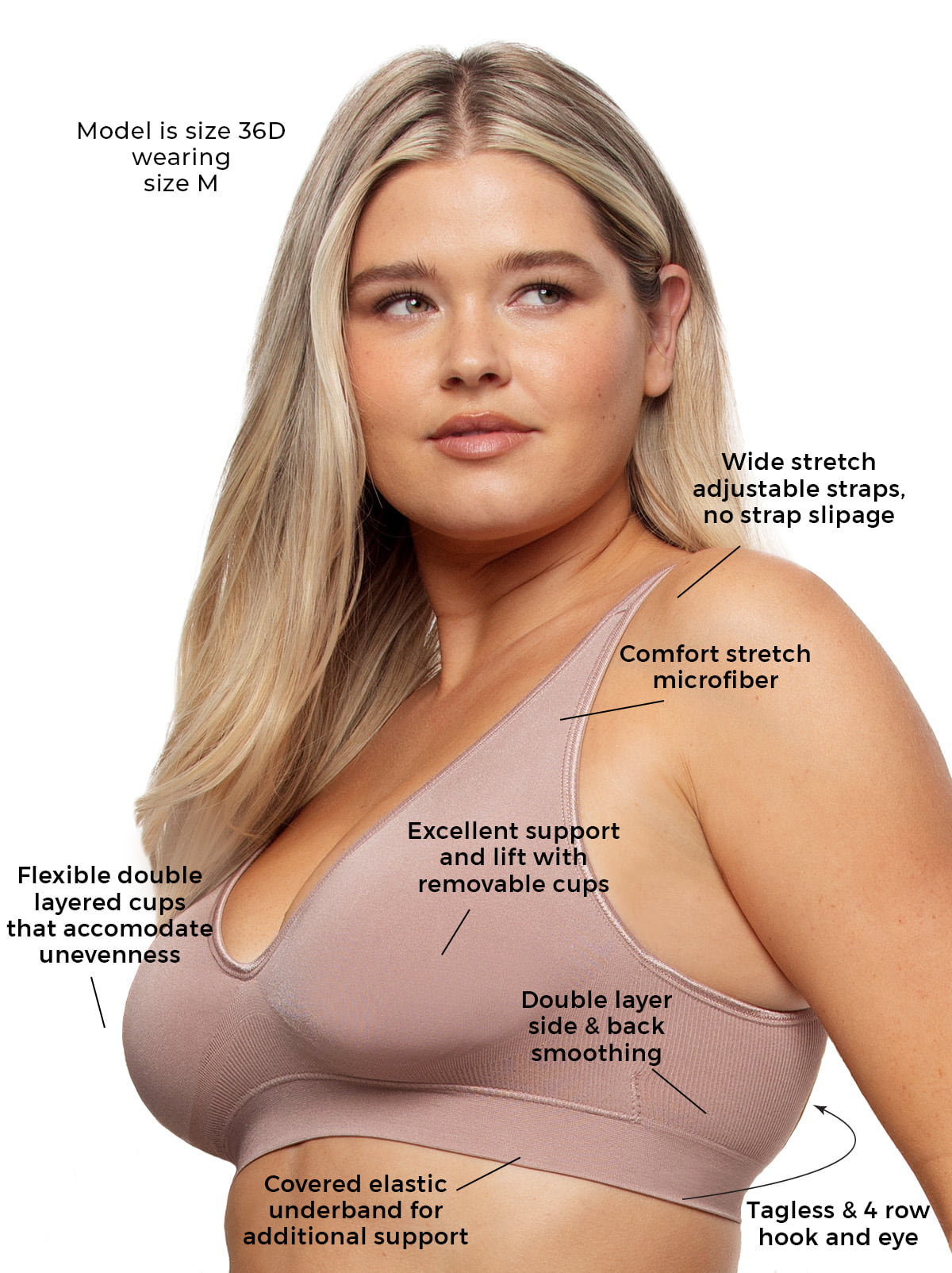 Felina Seamless Wireless Bra - Warm Neutral