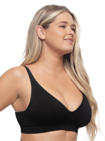 Felina Seamless Wireless Bra 2-Pack - Black Warm Neutral