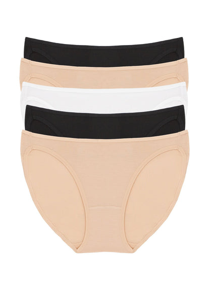 Felina So Smooth Low Rise Bikini 5-Pack - Basics Combo