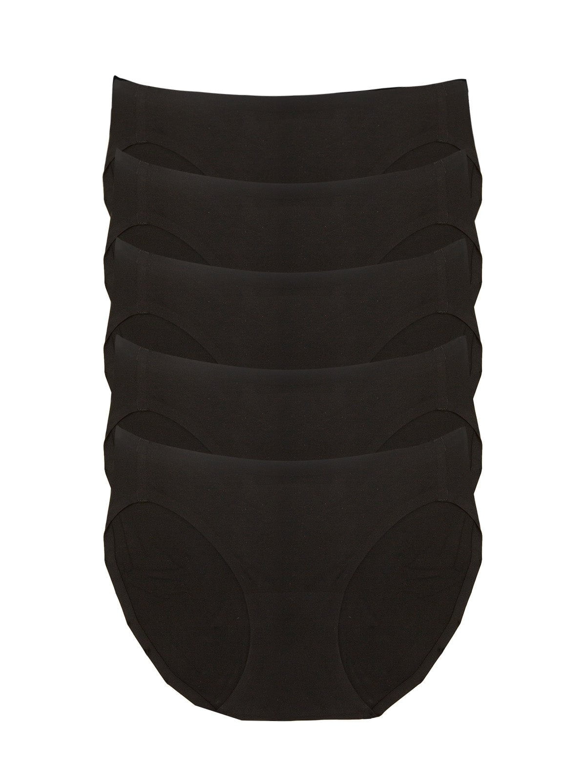 Felina No Show Stretch Bikini 5-Pack - Black