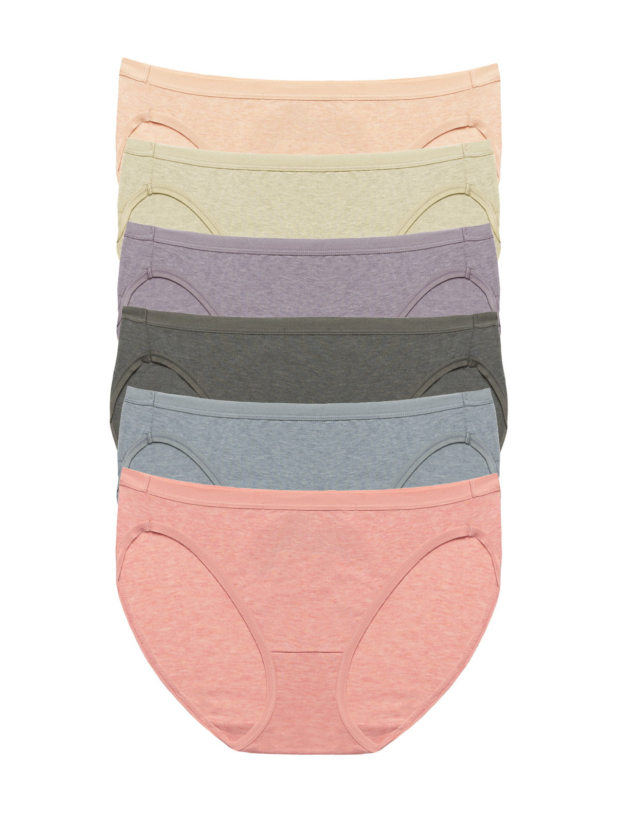 Felina Organic Cotton Stretch Bikini 6-Pack - Sandalwood