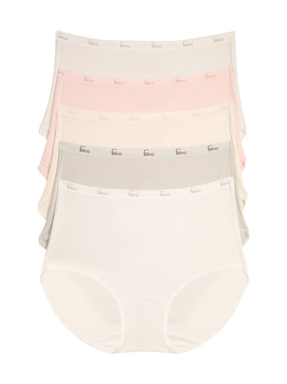 Felina Signature Cotton Stretch Brief 5-Pack - Glacier Pink