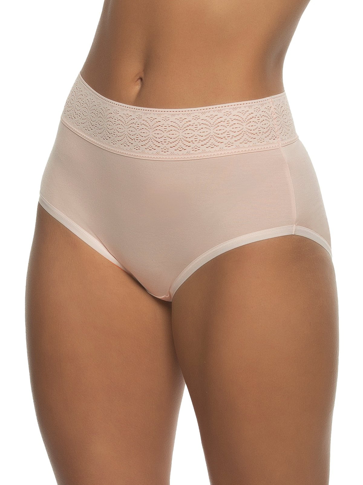 Felina Serene Modal & Lace Brief - Peach Blush