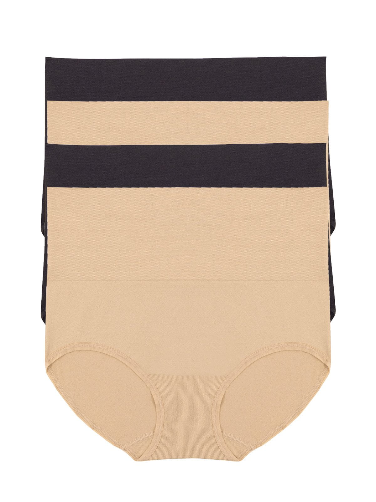 Felina Seamless Shapewear Brief 4-Pack - Black Warm Neutral