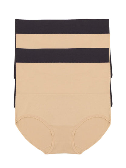 Felina Seamless Shapewear Brief 4-Pack - Black Warm Neutral