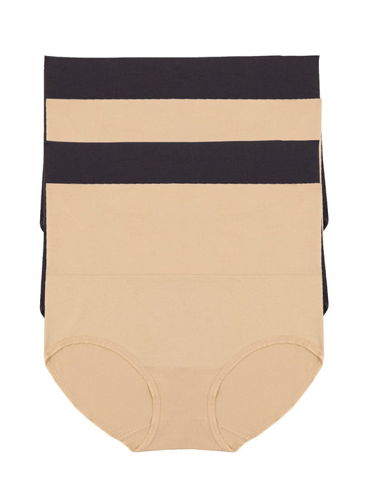 Felina Seamless Shapewear Brief 4-Pack - Black Warm Neutral
