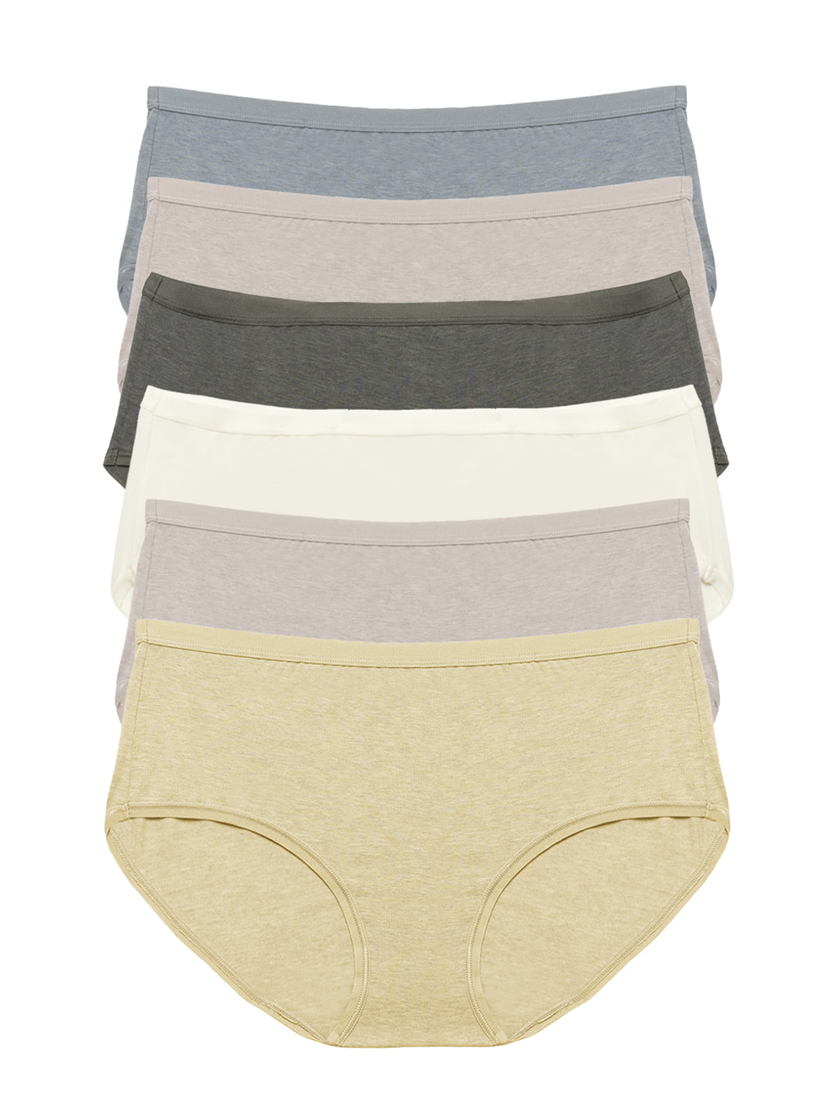 Felina Organic Cotton Stretch  Hipster 6-Pack - River Stone