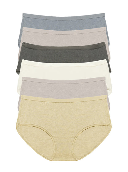 Felina Organic Cotton Stretch  Hipster 6-Pack - River Stone