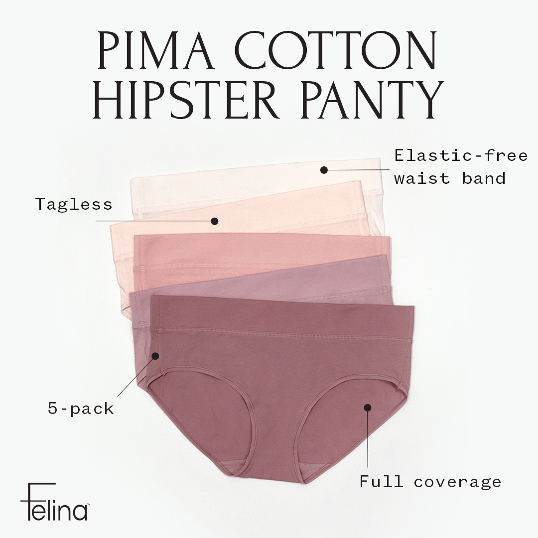 Felina Pima Cotton Stretch Hipster 5-Pack - Classic