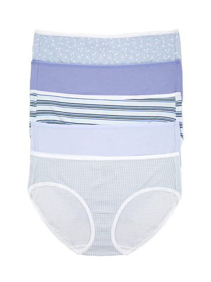 Felina Cotton Modal Stretch Hipster Underwear 5-Pack - Cotton Sky