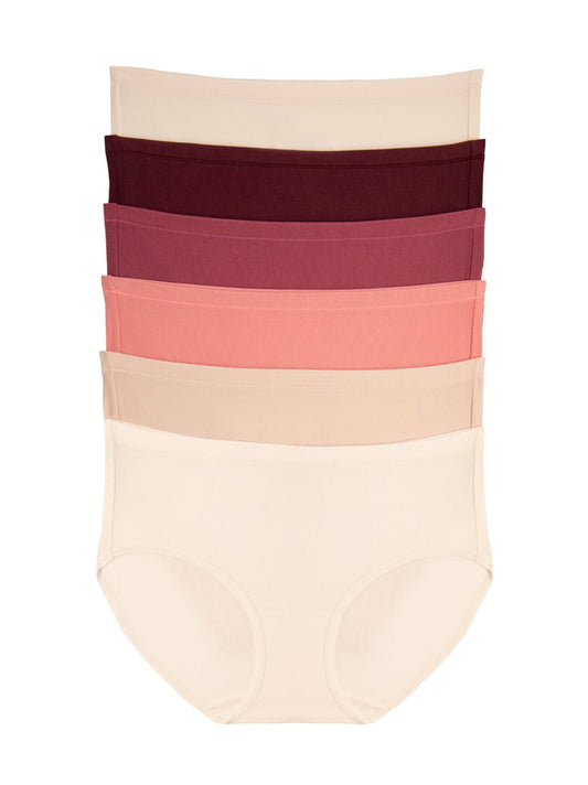 Felina Super Stretchy Cotton Hipster 6-Pack - Rose All Day