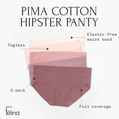 Felina Pima Cotton Stretch Hipster 5-Pack - Italian Garden
