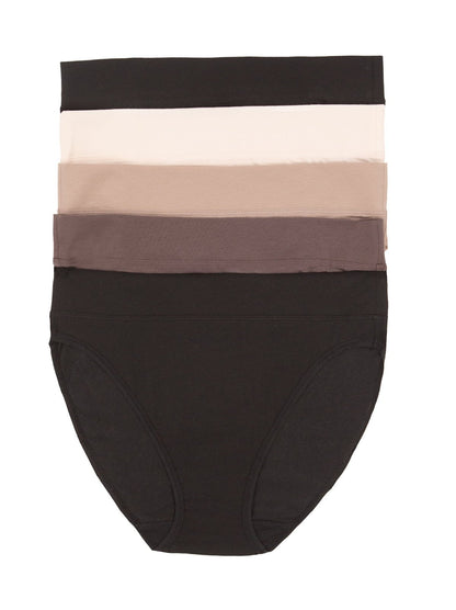 Felina Pima Cotton Stretch Hi-Cut Underwear 5-Pack - Classic