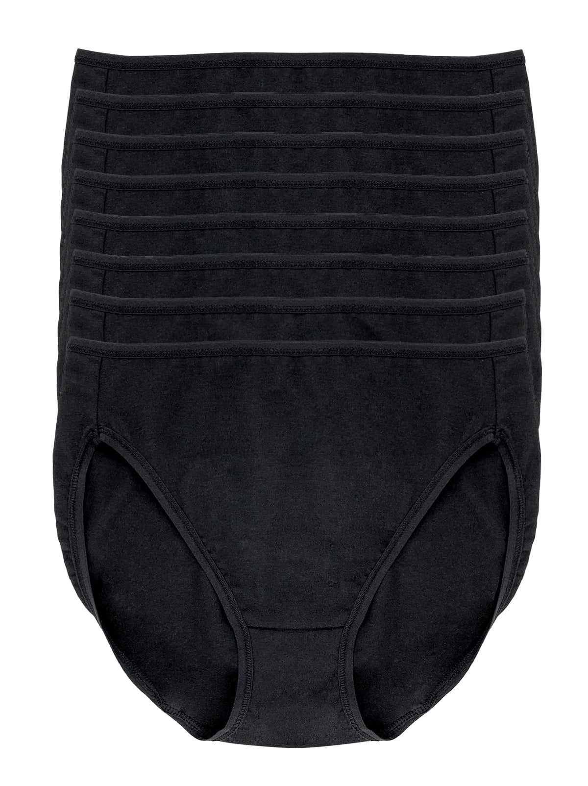 Felina Cotton Modal Stretch Full Coverage Hi-Cut 8-Pack - Black