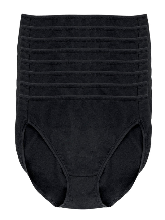 Felina Cotton Modal Stretch Full Coverage Hi-Cut 8-Pack - Black