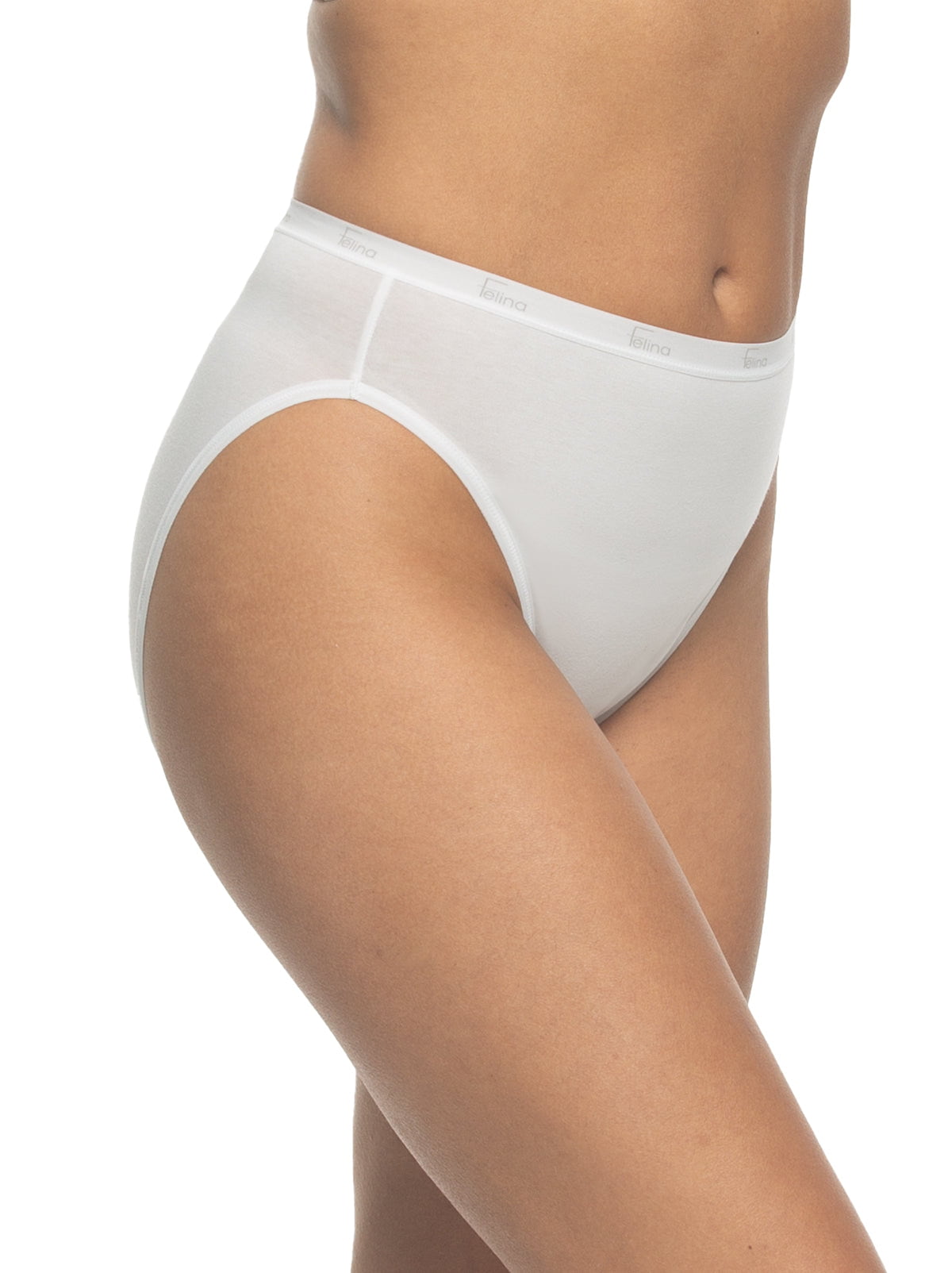 Felina Signature Cotton Stretch  Hi-Cut 5-Pack - Glacier Pink