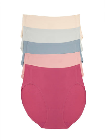 Felina No Show Stretch Hi-Cut 5-Pack - Berries and Cream