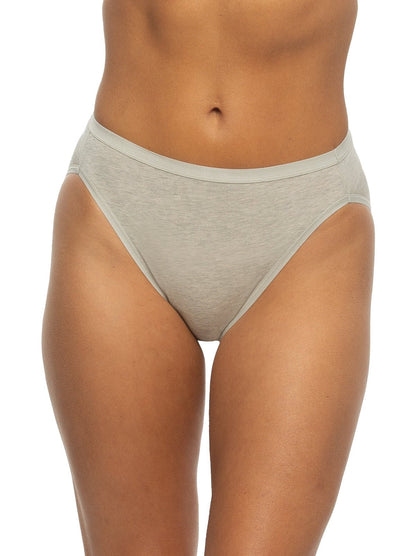 Felina Organic Cotton Stretch Hi-Cut Panty - Pebble