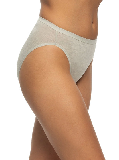 Felina Organic Cotton Stretch Hi-Cut Panty - Pebble
